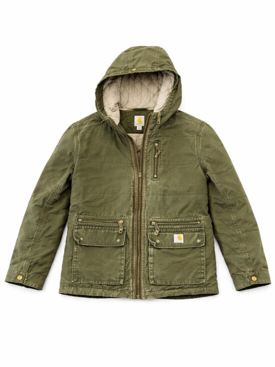 Carhartt Jackets & Blazers - Carhartt Womens Gallatin Utility Jacket Quilt Lined Zip Front Hood 100667 Small